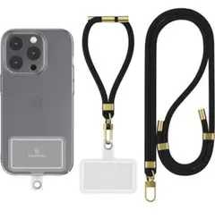 スマホストラップ スマホショルダーストラップ ブラック 2本入 423