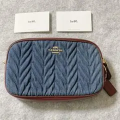 【新品】コーチ COACH  ポーチ ギャザード デニム