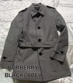 BURBERRY BLACK LABEL 千鳥格子柄 ステンカラーコート