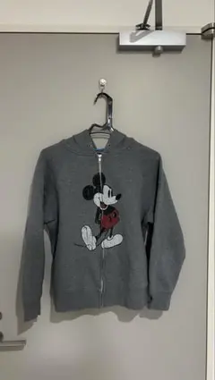 ミッキーマウス グレー ジップアップパーカー