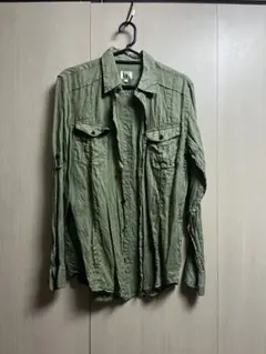 タケオキクチ 長袖シャツ オリーブグリーン 薄手 M