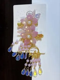 ヘアクリップ アクセサリー ピンク 花 髪飾り 洋装 和装 キッズ