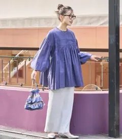 FREAK'S STORE インドピンタック ギャザー ロングスリーブ ブラウス