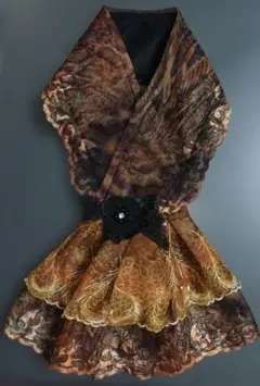 大特価❕おしゃれ♪フリースネックウォーマー(ブラウン)ヒョウ柄