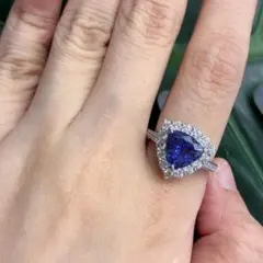 鑑付き超極上タンザナイト13.95ctダイヤ0.62ct 超高級Pt900トップ 
