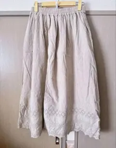 サマンサモスモス スカラップ ペチスカート 裾刺繍スカート ロング スカート