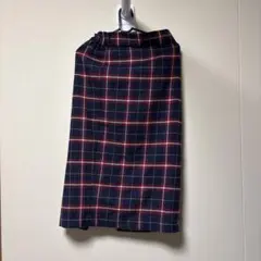 GU チェック柄 タイトスカート 네이비