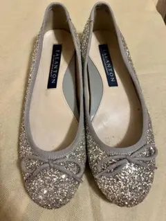 TALANTON by DIANA シルバー グリッター バレエシューズ