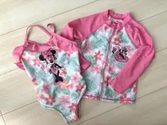 【Disney】 ミニーマウス　水着 ラッシュガード 2点セット　95〜100.