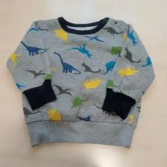 恐竜柄 グレー トレーナー