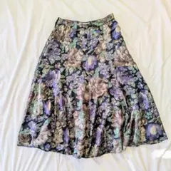 13号 オーバーサイズ フォーマル 花柄 フレアスカート ひざ丈 レディース