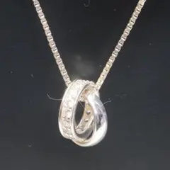 ヨンドシー 4℃ ダブルループ ネックレス 2連リング シルバー925