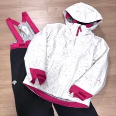 【極美品】デサント　スキーウェア キッズ　150cm 白　ホワイト　総柄