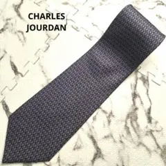 シャルル ジョルダン ネクタイ 青 オレンジ シルク100%