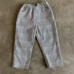 チェック柄長ズボン グレー系