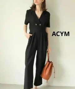 【美品】ACYM アシーム Double button オールインワン ブラック