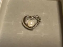 片耳【美品】ペトラピアス ハート シルバー×ホワイト×クリアクリスタル 