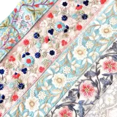 ❤︎お買い得❤︎5種セットまとめ売り❤︎インド刺繍リボン❤︎