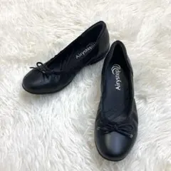 美品　Airystep エアリーステップ　リボン　パンプス　レザー　22cm