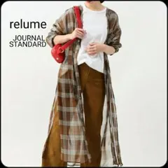 【美品】relume ロングシャツ　シアーブラウス　秋　M L　シアーシャツ