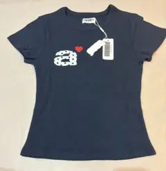 aeae コットン aロゴ付き　半袖Tシャツ　ネイビー