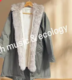 earth music & ecology フェイクファーモッズコート