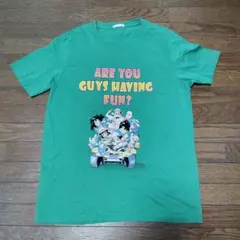 グリーン Tシャツ ARE YOU GUYS HAVING FUN?