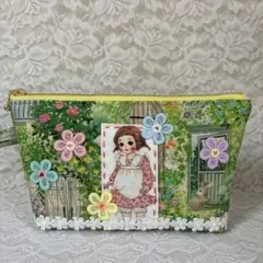 ポーチ、花モチーフ、ハンドメイド