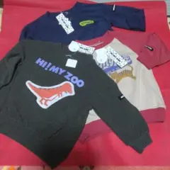 新品タグ付　MY ZOO 恐竜 トレーナー 95cm3枚セット定価税込4800円