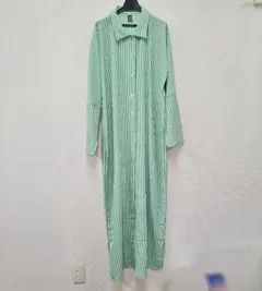 SHEIN　シャツワンピース　グリーン