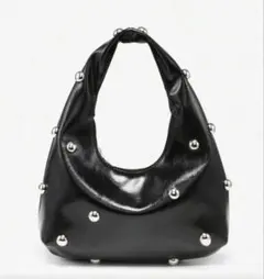 レザー ブラック　バッグ　シーイン　ハンドバッグ ショルダーバッグ 肩掛け