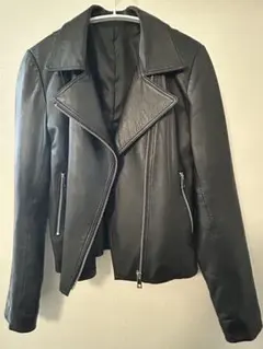 美品　ライダース　ラムレザージャケット　イタリア　羊革　レディース　S