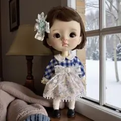 ✻花うさぎ✻青ギンガムチェックのワンピース dayuanbao