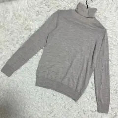 無印良品　タートルネックニット　長袖　ウール100% ナチュラル　（M）
