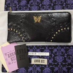 ANNA SUI 三つ折り財布 蝶 クモの巣モチーフ 人気 レア 希少 - メルカリ