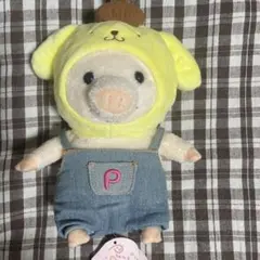 ぷーとん　ぬいぐるみ　Sサイズ　ポムポムプリン被り物付きのサムネイル