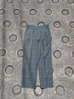 希少 90s vintage wide slacks ツータック チェック - メルカリ
