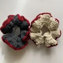 かぎ針編み シュシュ 2個セット ハンドメイド ゾロア、ヒスイゾロア イメージ