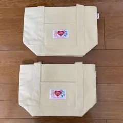ケアベア ロゴ付き イエロー トートバッグ2個セット