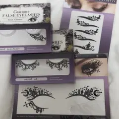 ハロウィン　つけまつげ　タトゥーシール　セット　まとめ売り　バラ売り可