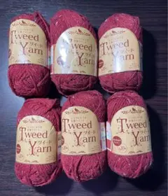 DAISO Tweed Yarn ボルドー 6玉