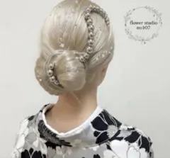 チェーン髪飾り　シルバーチェーン　成人式髪飾り　髪飾り　和装髪飾り　振り袖　着物