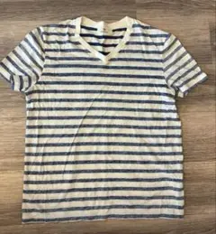 【美品】EDIFICE エディフィス ボーダー Vネック Tシャツのサムネイル
