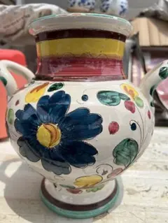 値下❗️ビンテージ❗️イタリアIL.PINO伝統工芸マヨルカ焼　手彩色陶器花瓶 値下❗️ビンテージ❗️イタリアIL.PINO伝統工芸マヨルカ焼 手彩色陶器