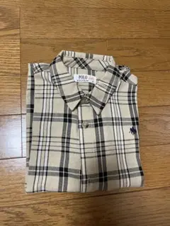 POLO 長袖シャツ ベージュ・ブラックチェック