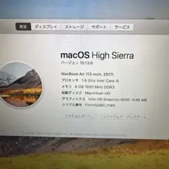 MacBook Air (13-inch, 2017) 本体　充電ケーブル