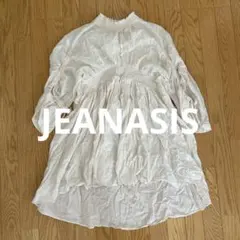 美品　ジーナシス　JEANASIS フリル　シャーリングチュニック　ブラウス