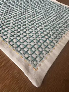 ✳︎刺し子のふきん✳︎「くぐり刺し子　朝顔」