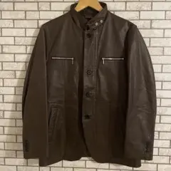 ダーバン レザージャケット S ブラウン 牛革 ライダース ブルゾン スーツ