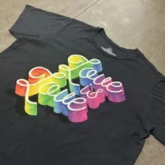 レインボー プリントT メッセージTシャツ XL 黒 US古着 オーバーサイズ